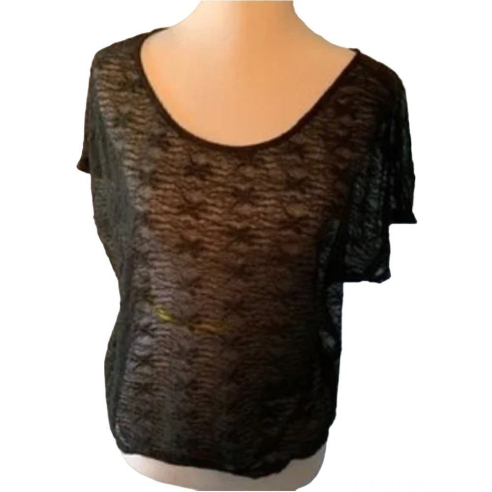 American Eagle Outfitters Women's Black Lace Top size M